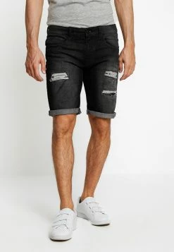 Indicode Jeans Kaden Holes - Jeansshorts - Black