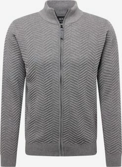 INDICODE JEANS Strikkejakke 'Huber' Grå